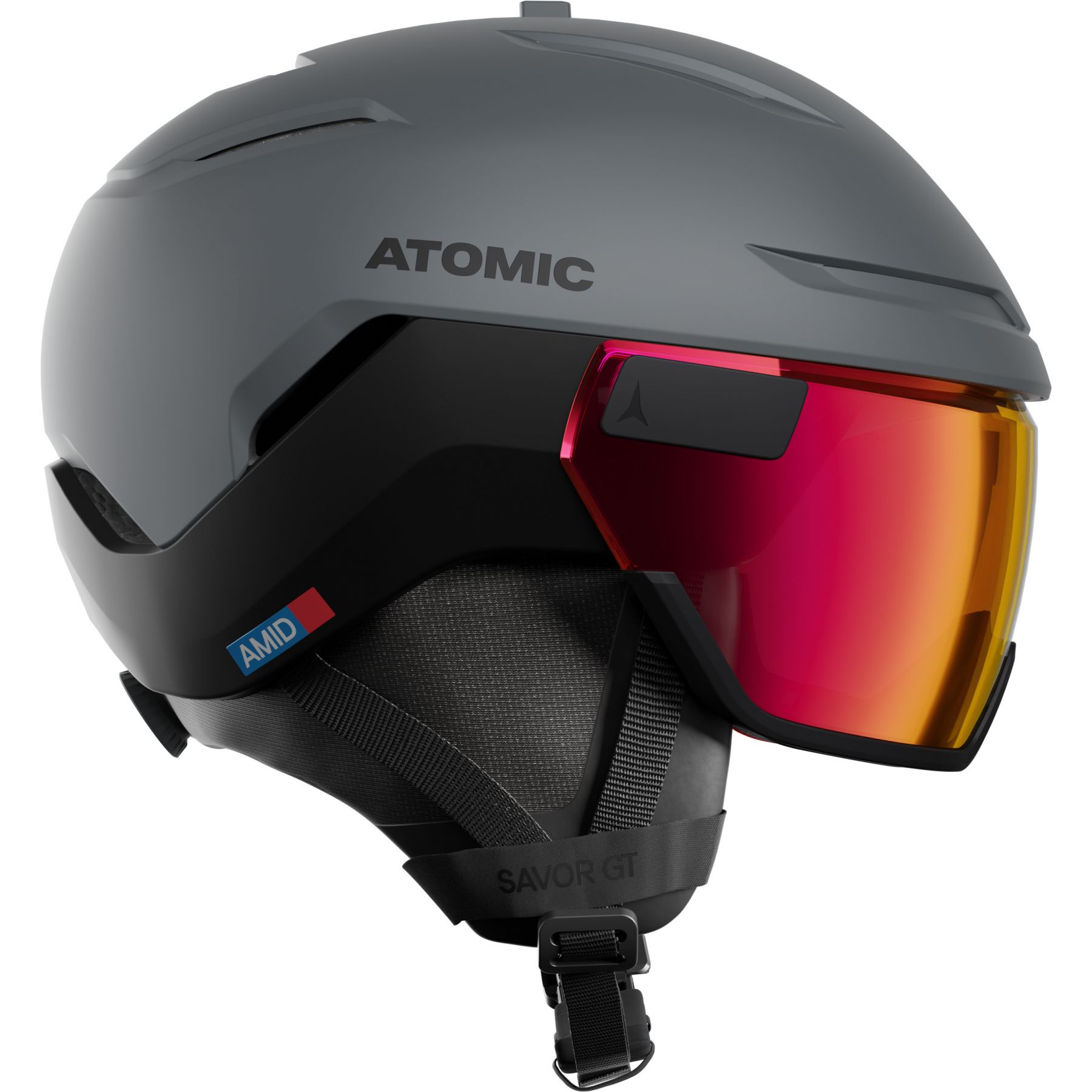 Atomic Savor GT Amid Visor Photo, Skihelm mit Visier, grau