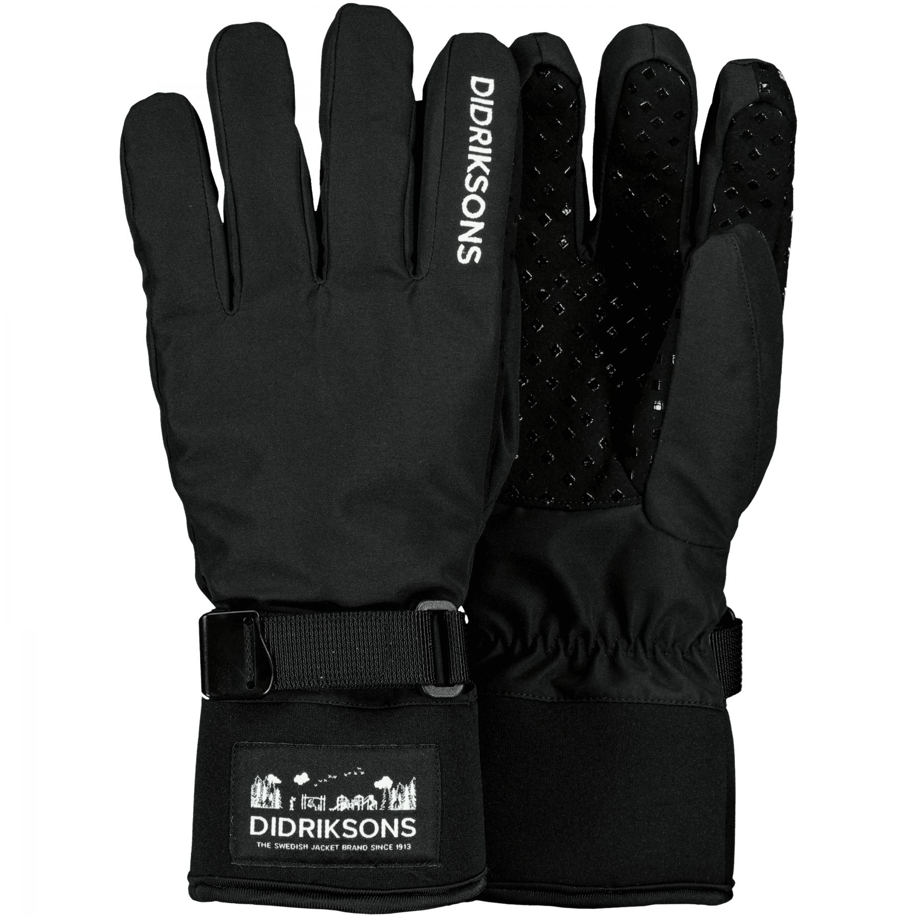 Didriksons Lovas 3, Skihandschuhe, Junior, schwarz