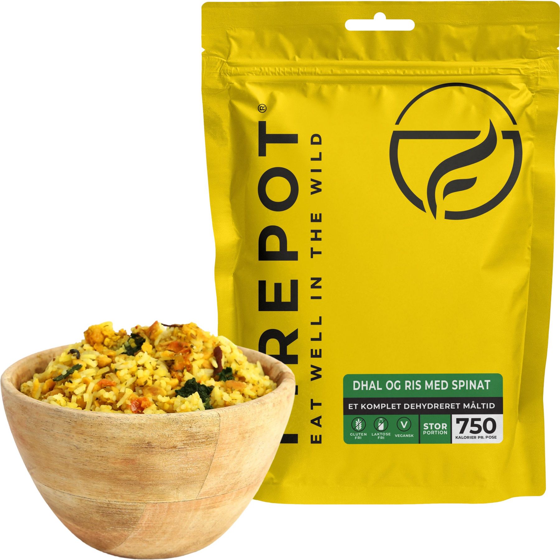 Firepot Dhal und Reis mit Spinat, gefriergetrocknete Nahrung, XL