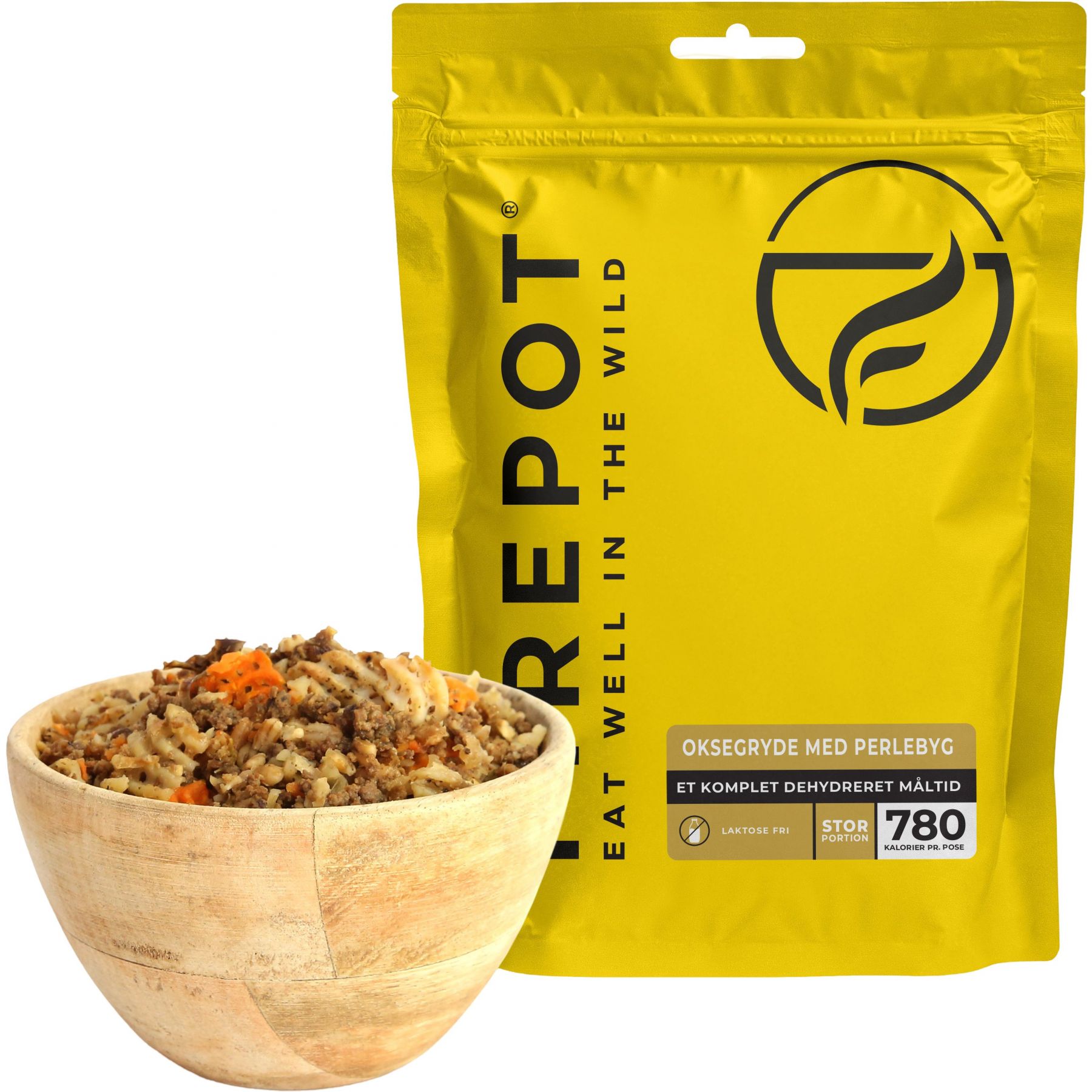 Firepot Rindereintopf mit Perlgraupen, gefriergetrocknete Nahrung, XL