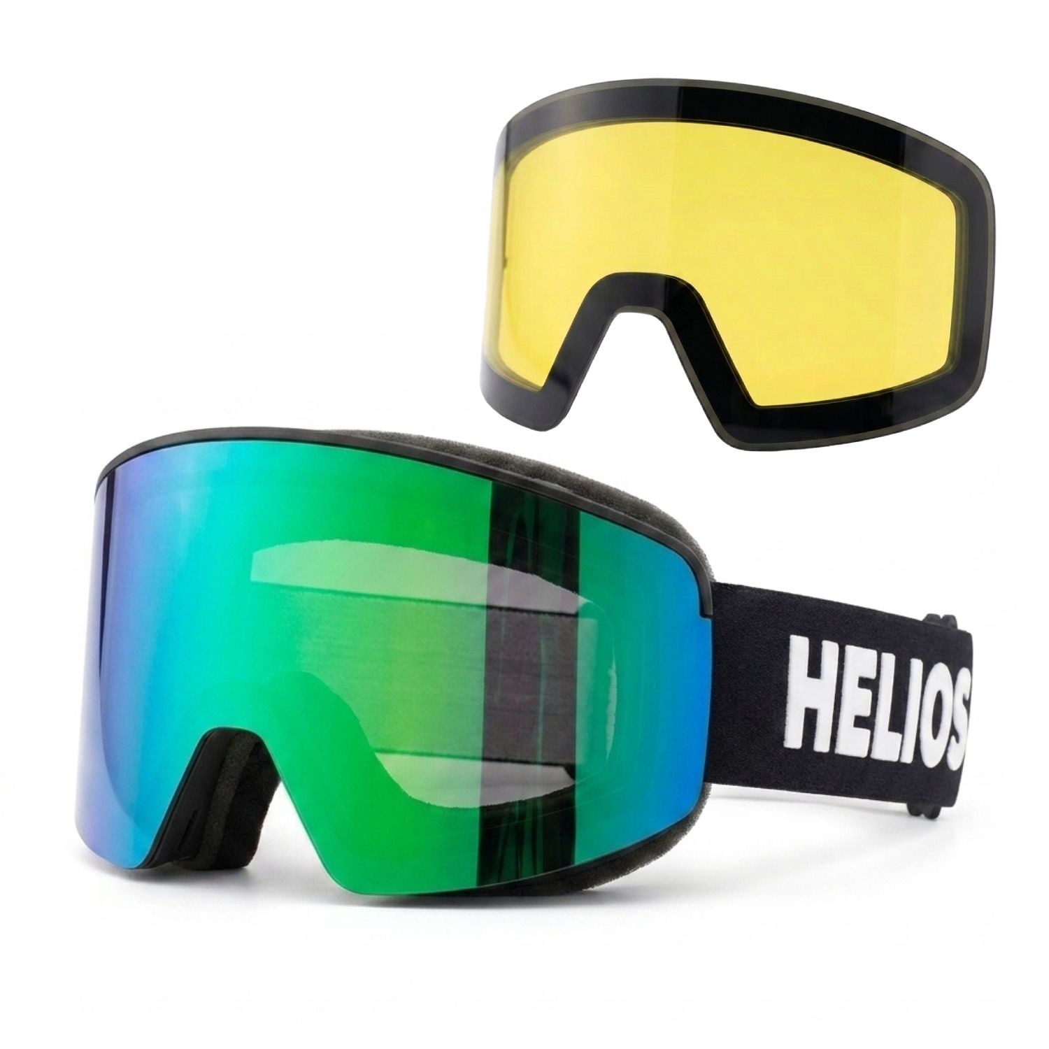 Helios Helios View Magnet, Skibrillen, schwarz/grün, Black/Green
