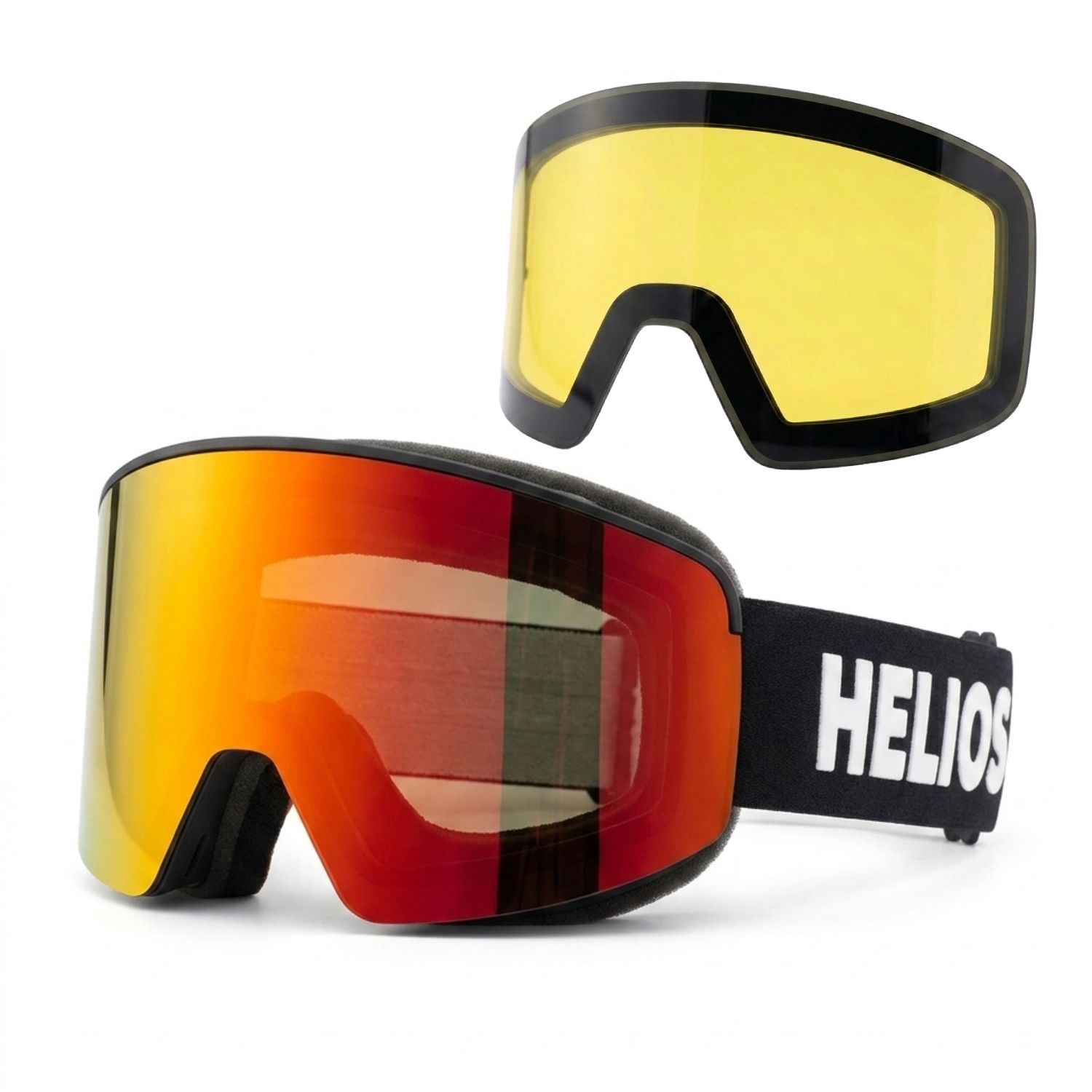 Helios Helios View Magnet, Skibrillen, schwarz/rot, Black/Red