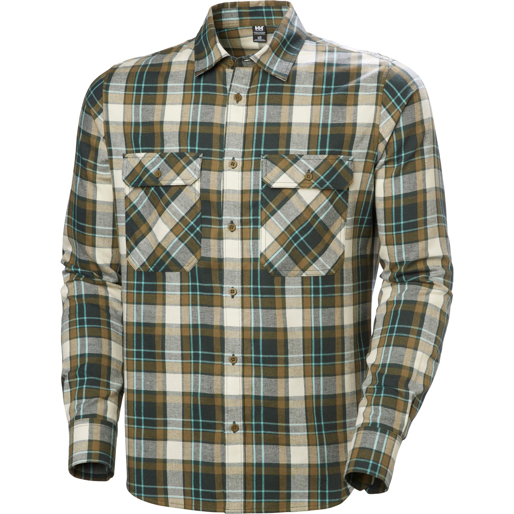 Helly Hansen Lokka Flannel LS Shirt, Hemd, Herren, grün/braun