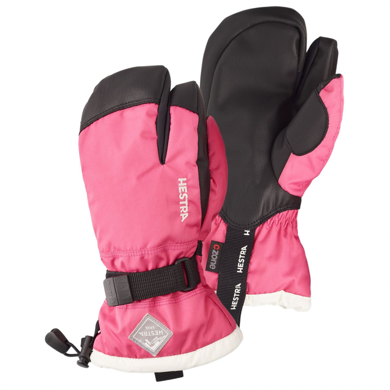 Hestra Gauntlet 3-Finger-Skihandschuhe, Junior, pink