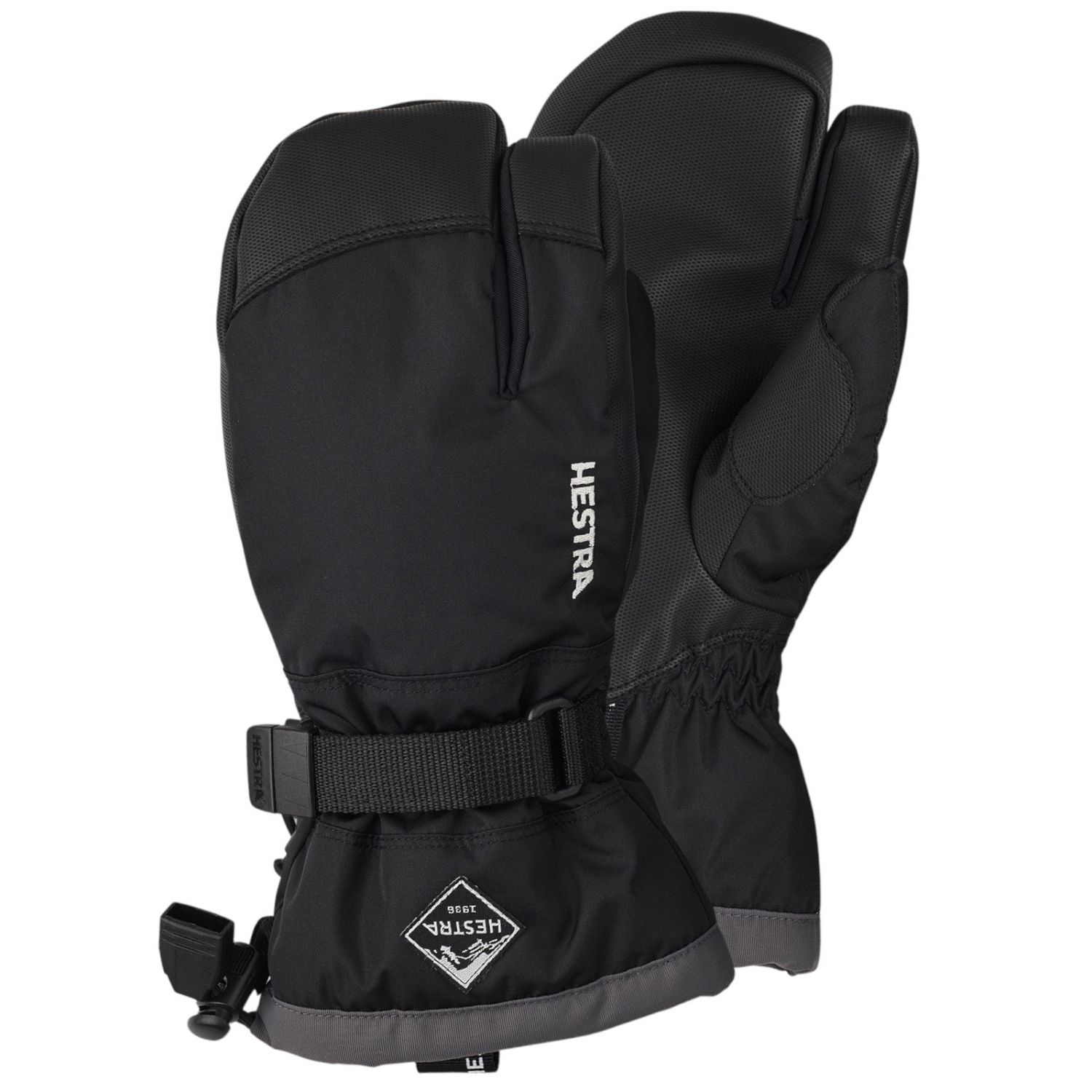 Hestra Gauntlet 3-Finger-Skihandschuhe, Junior, schwarz