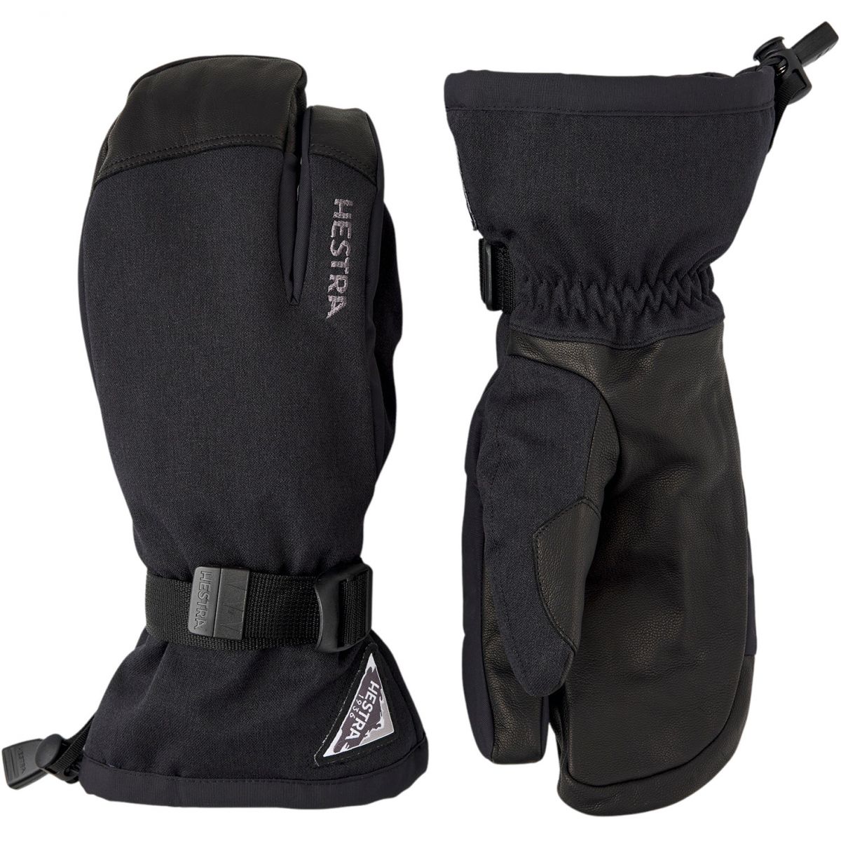 Hestra Powder Gauntlet, 3-Finger-Skihandschuhe, schwarz