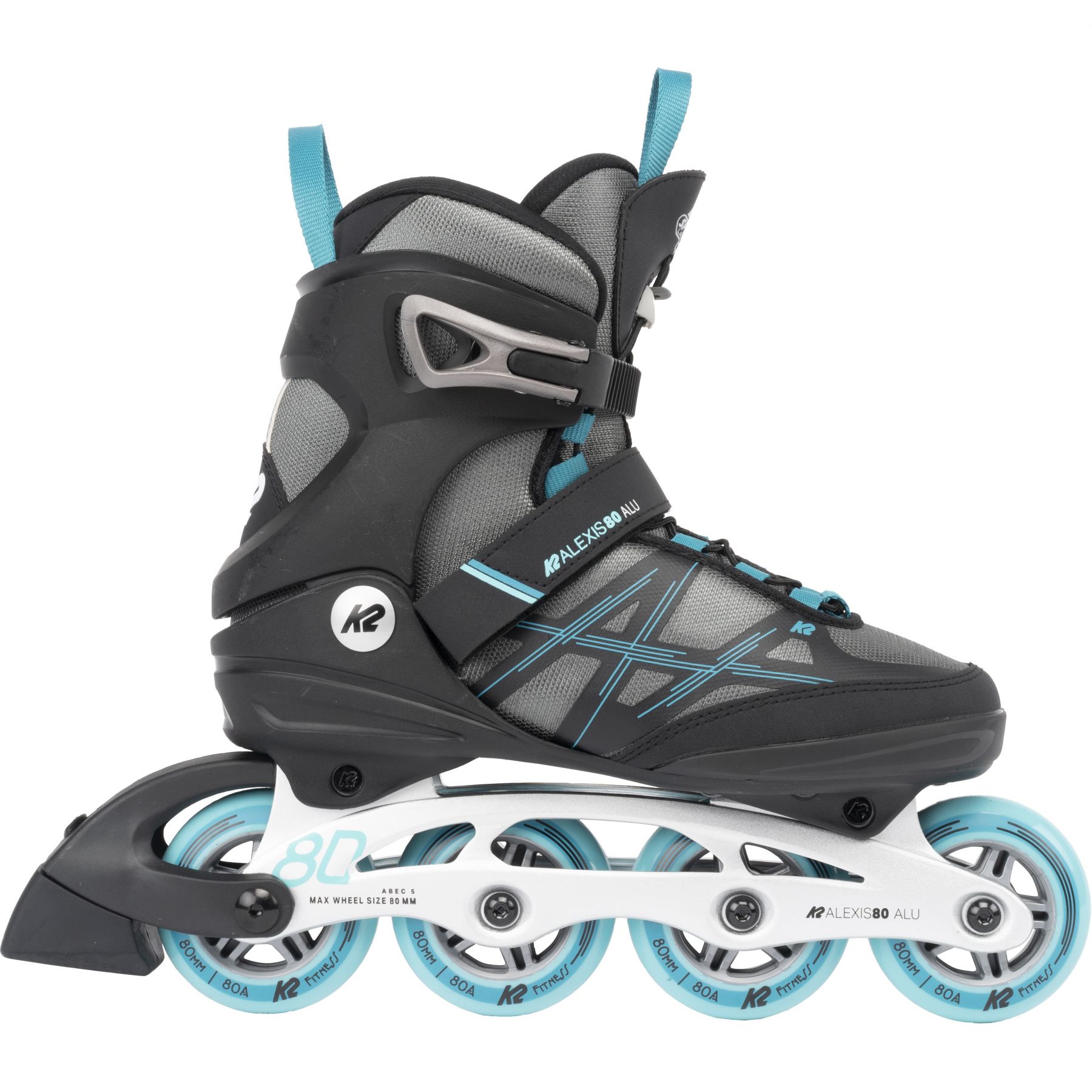 K2 Alexis 80 Alu, Inlineskates, Damen, schwarz/blau