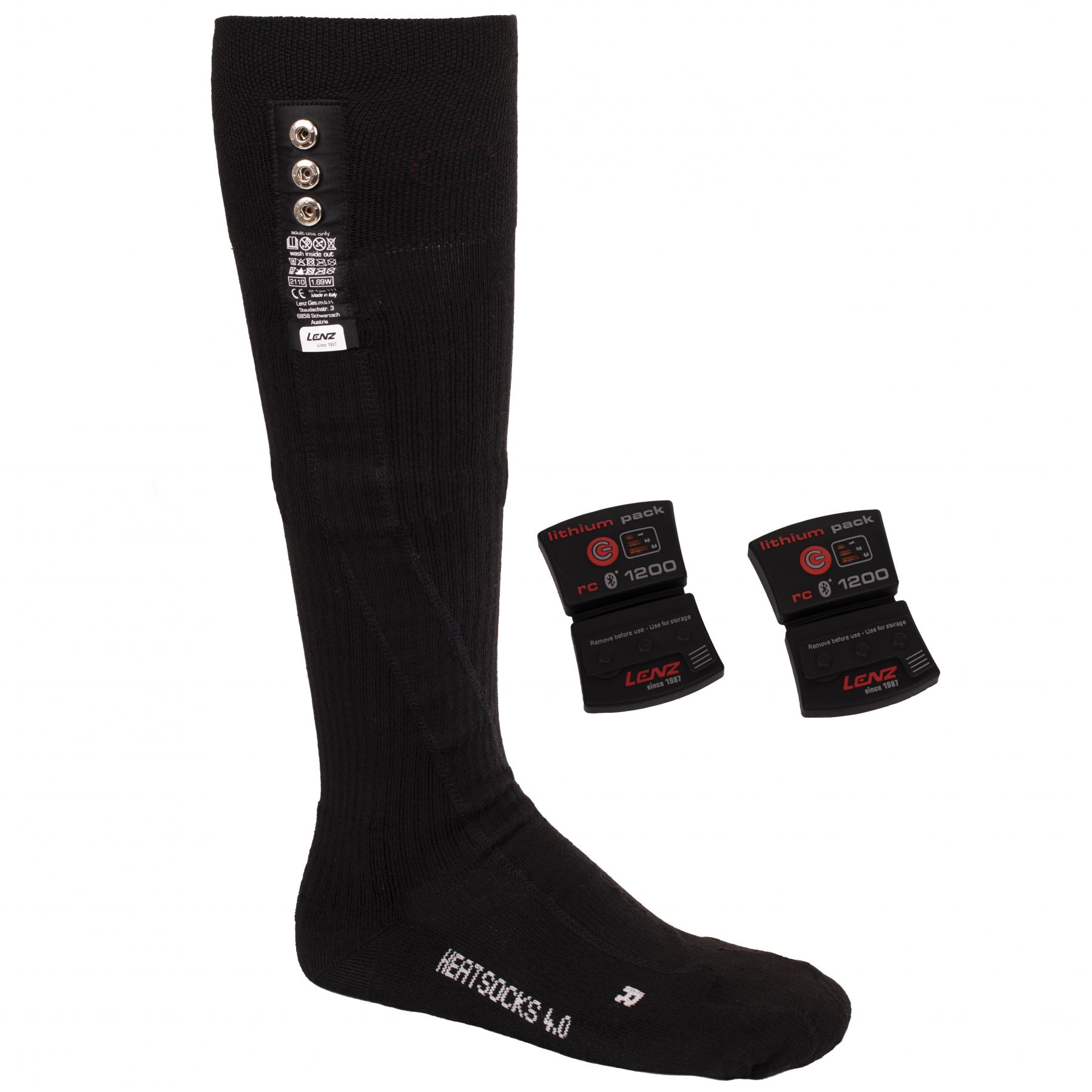 Lenz Heat Sock 4.0 + Lithium Pack, schwarz