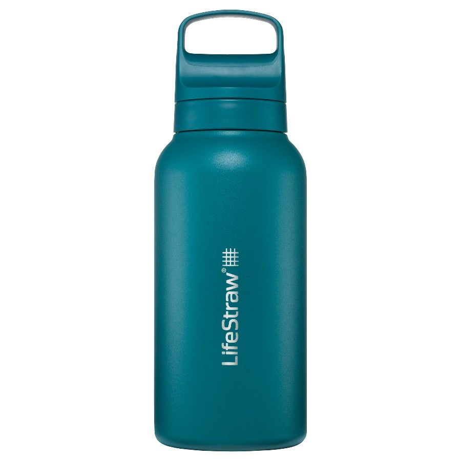 Lifestraw Go 2.0 Edelstahl-Wasserfilterflasche, Laguna Teal, 1 L, grün/blau