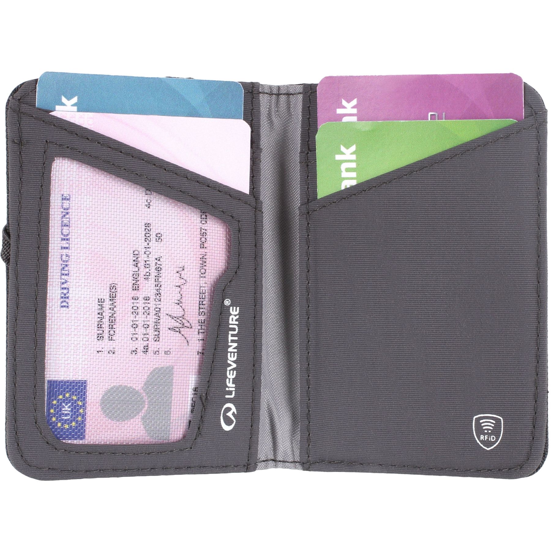 Lifeventure RFID-Kartenetui, Unisex, Grau
