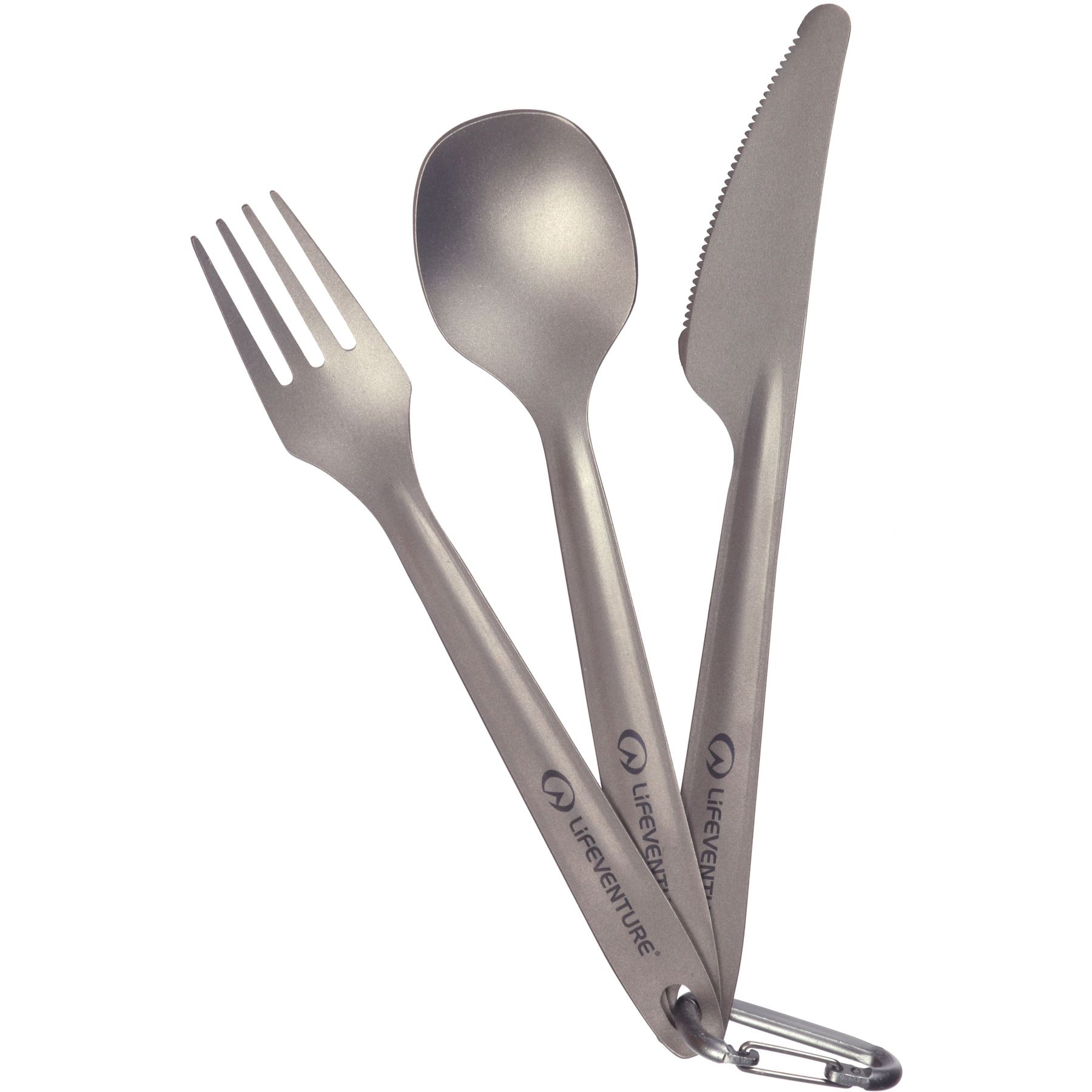 Lifeventure Superlight Titanium Besteckset, Unisex, Grau