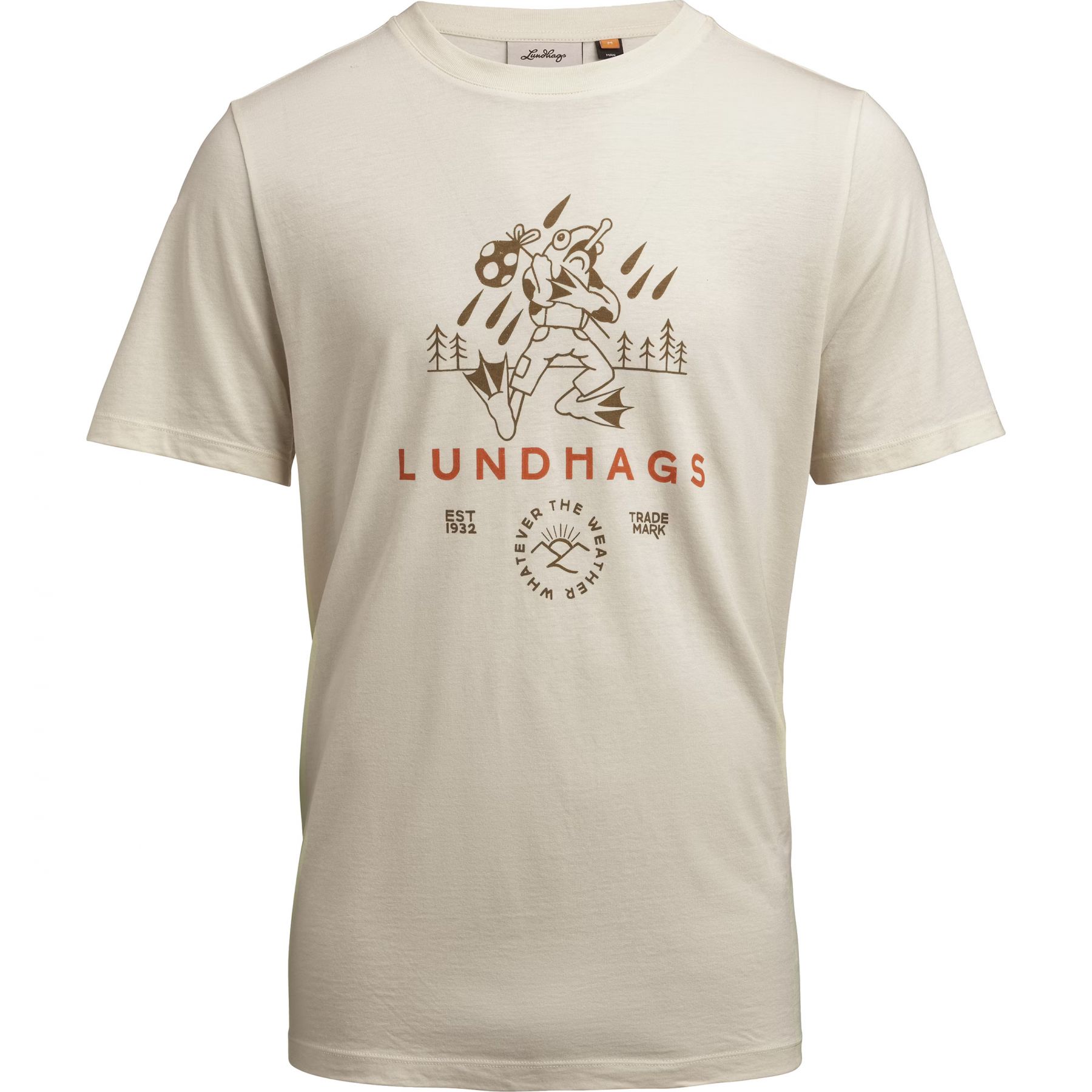 Lundhags Järpen Printed T-shirt, T-Shirt, Herren, Weiß
