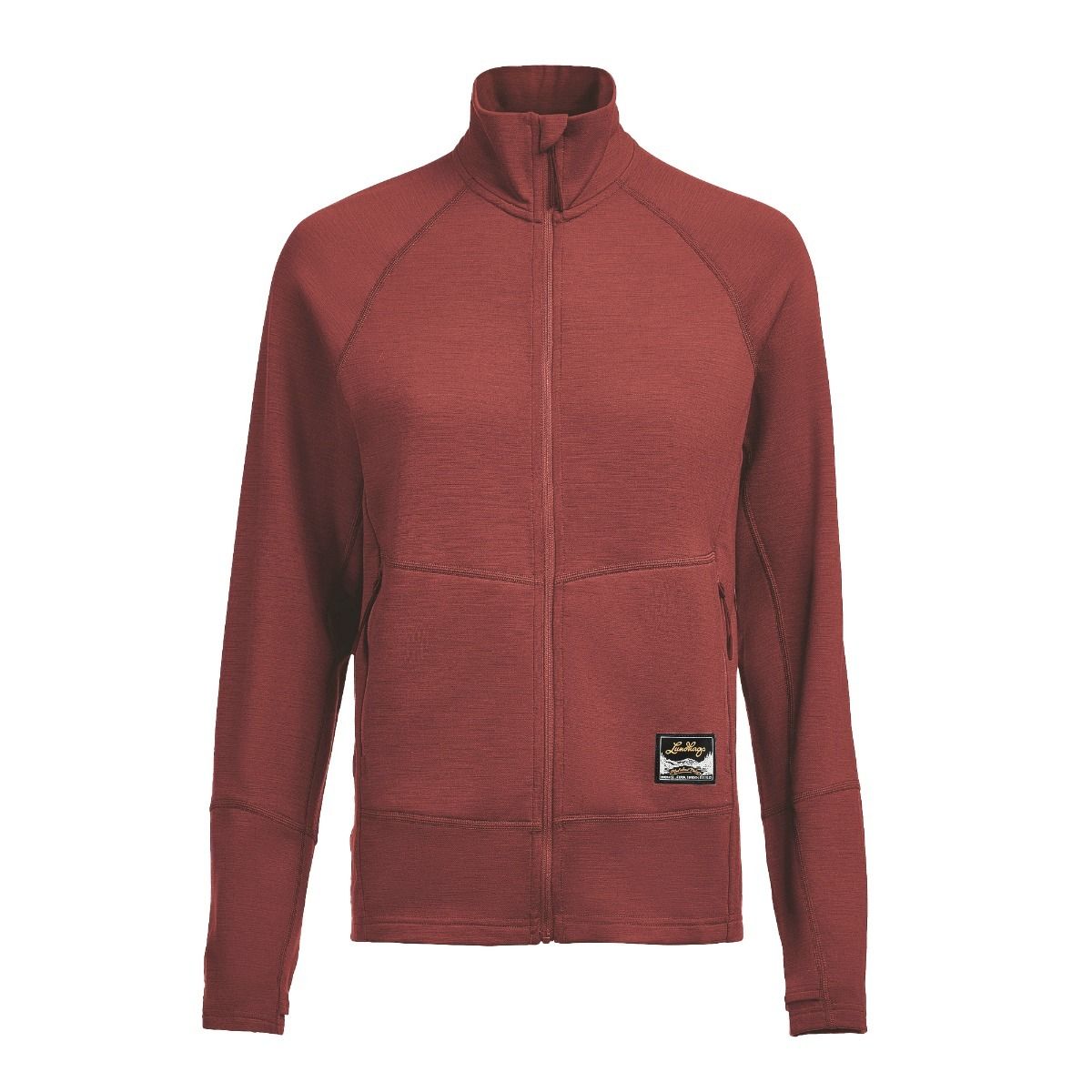 Lundhags Tived Merino Full Zip W, Mittelschicht, schwarz, rot