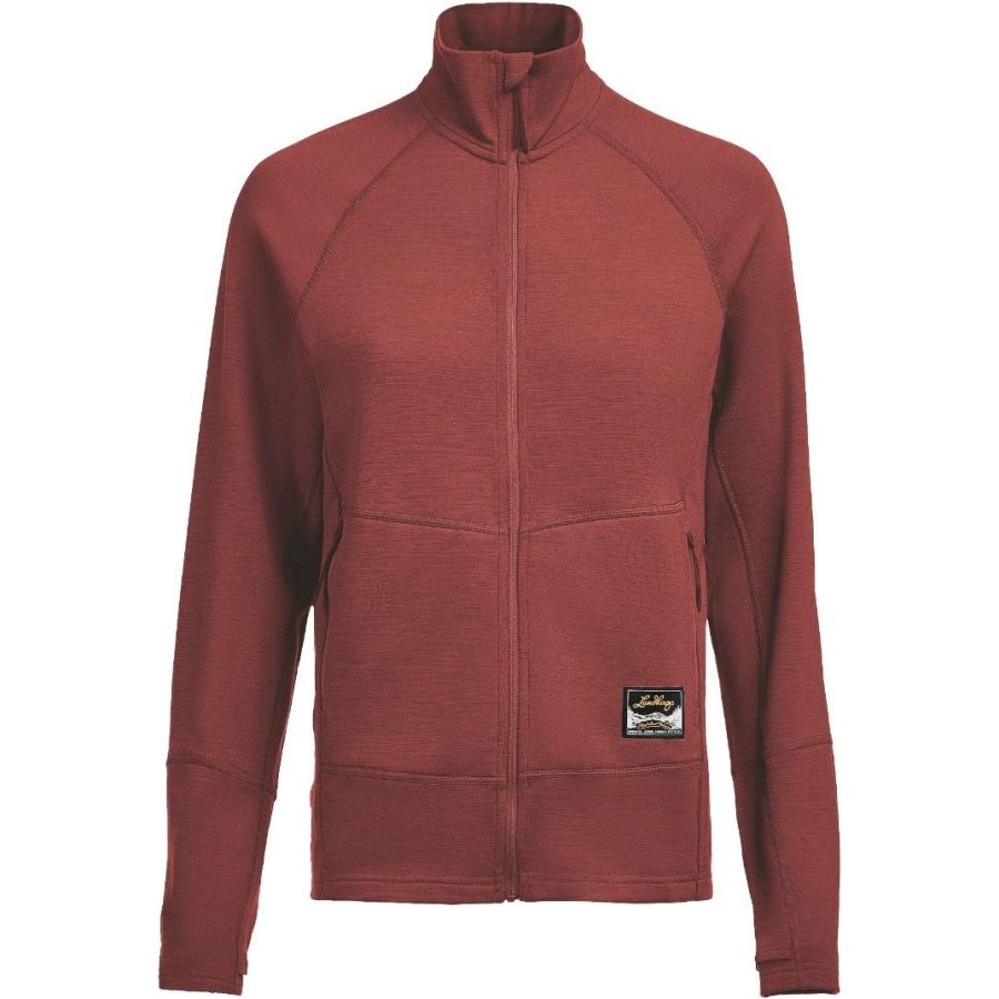 Lundhags Tived Merino Full Zip W, Mittelschicht, schwarz, rot