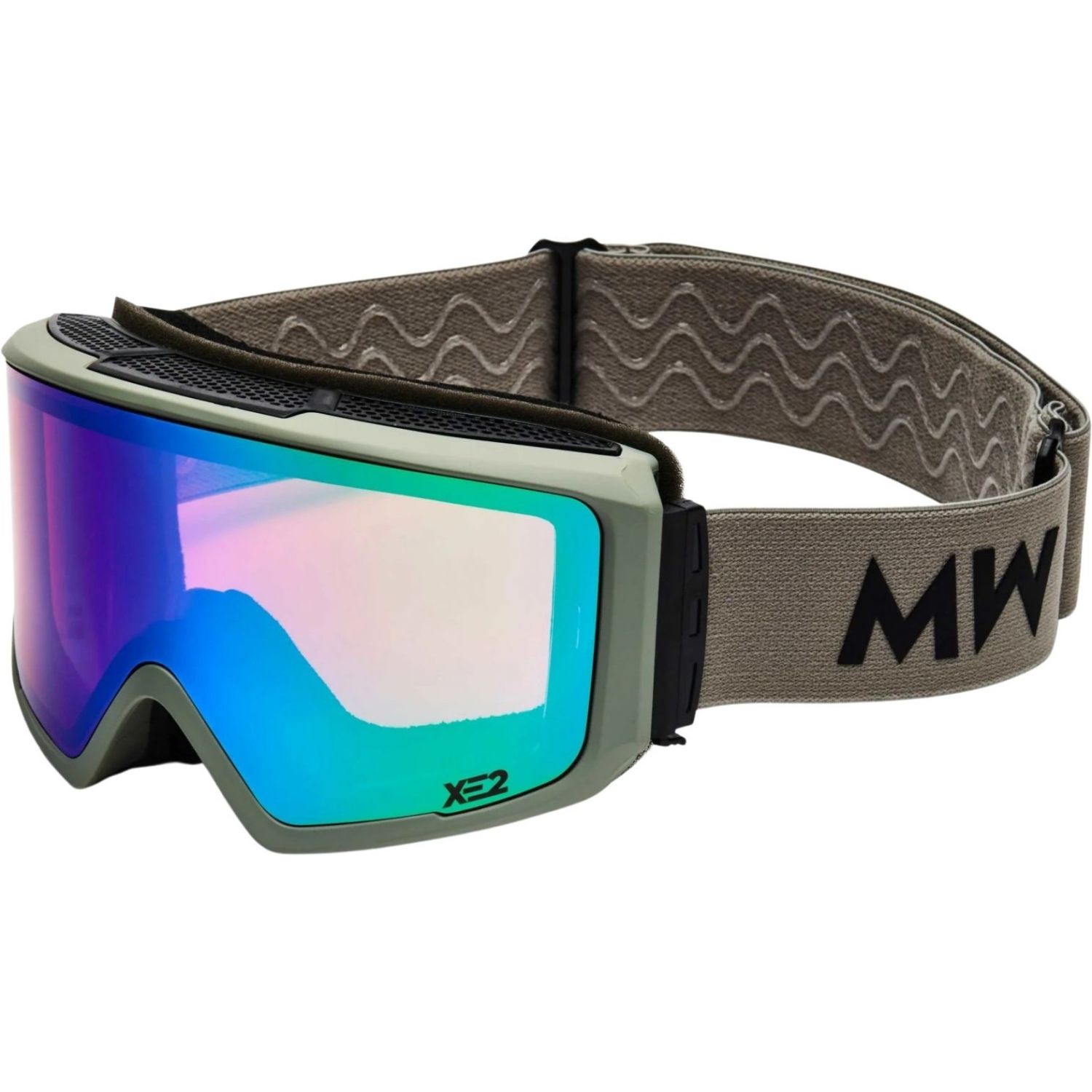 MessyWeekend MessyWeekend Flip XE2, Skibrille, hellgrau, Light Grey Green Mirrored