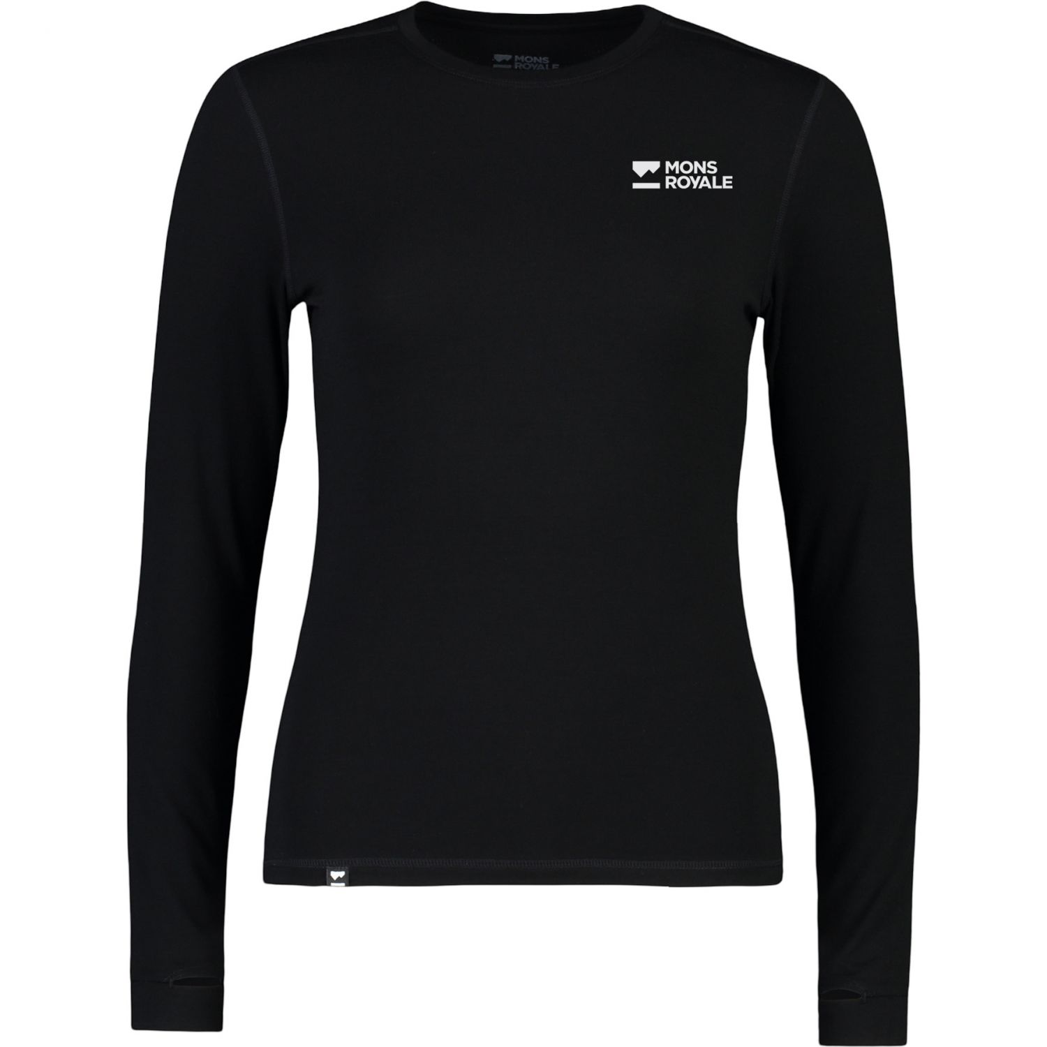Mons Royale Cascade Merino Base Layer, Skiunterhemd, Damen, schwarz