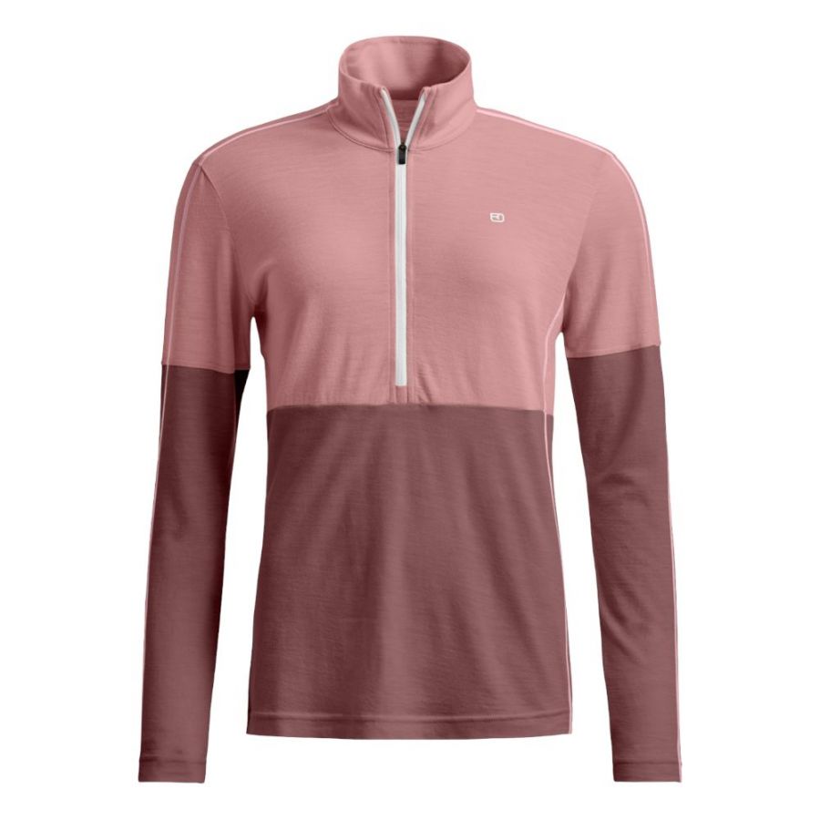 Ortovox 185 Rock'n'Wool Zip Neck, Damen, rosa