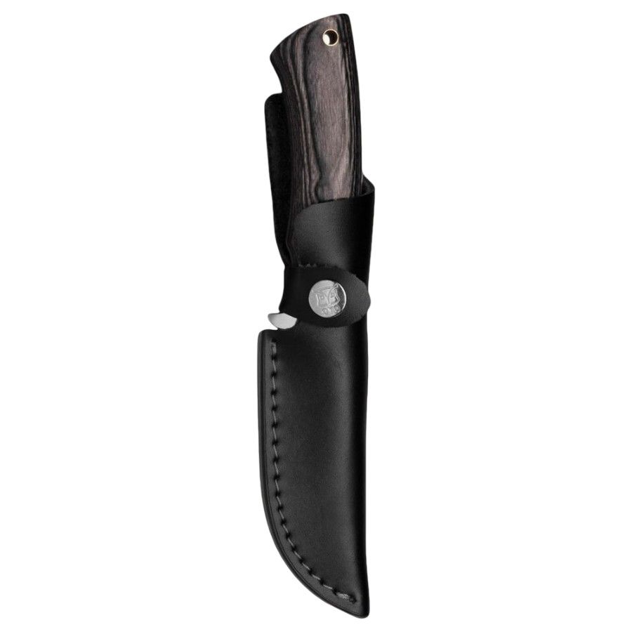 Oyo Tuv Messer mit Lederscheide, Outdoormesser, grau