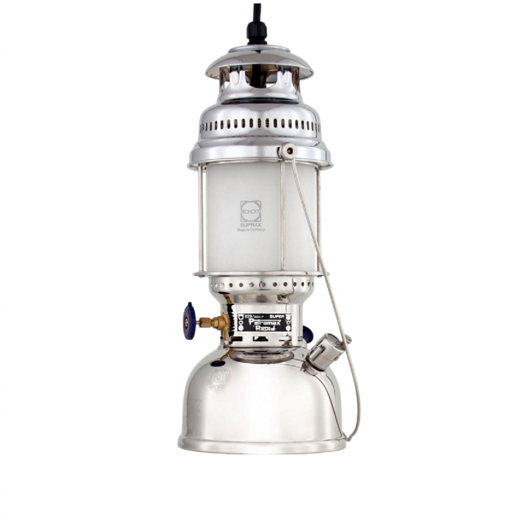 Petromax Hængende Petroleum Lampe HK500 Chrome, Lampe, silber