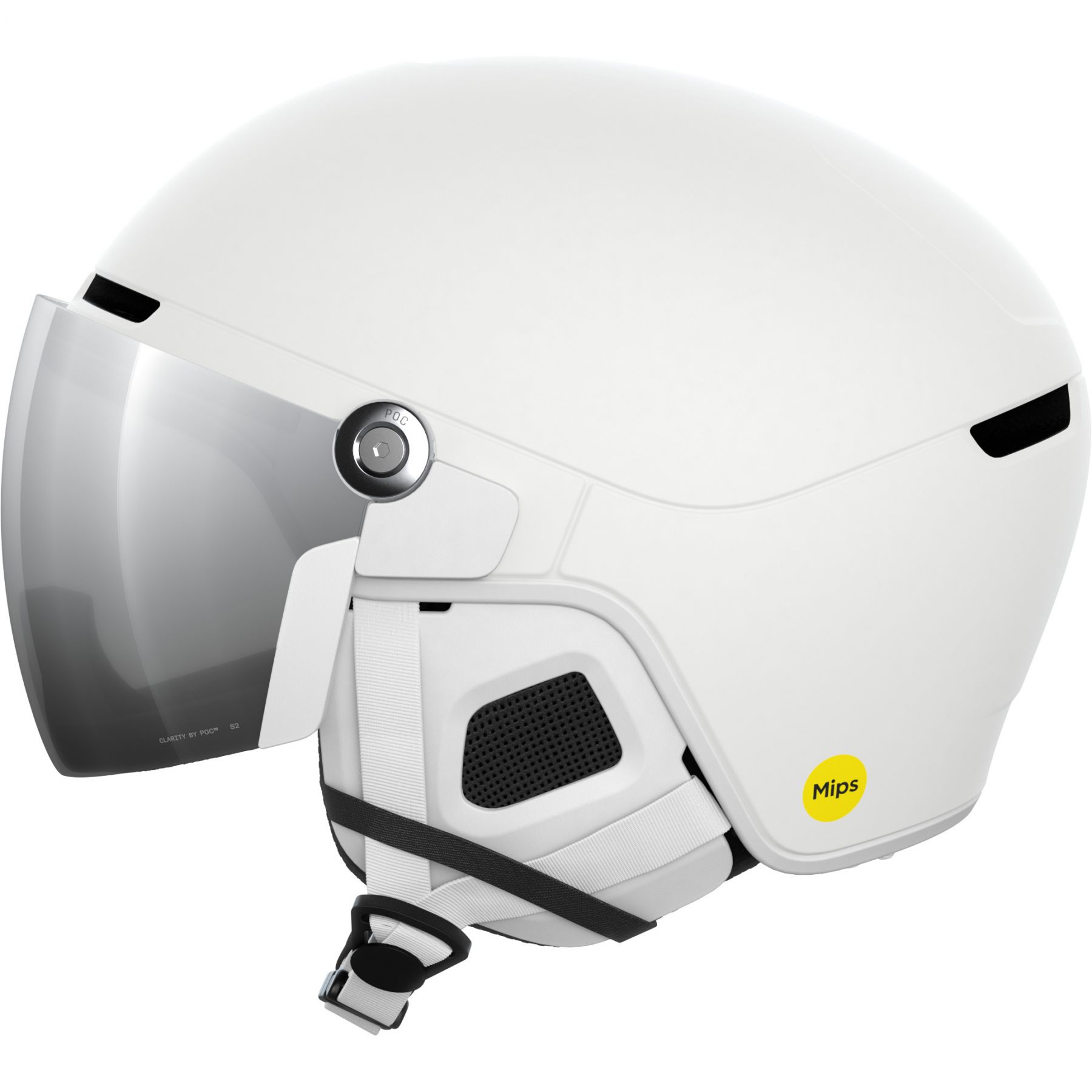 POC Obex Visor, Skihelm mit Visier, hydrogen white