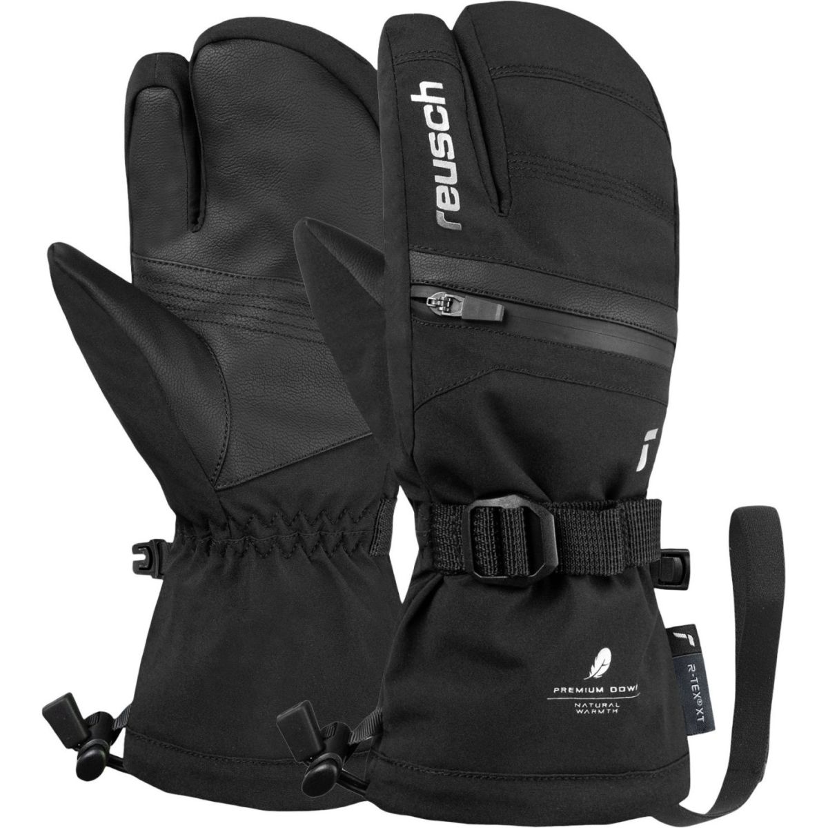 Reusch Lan R-Tex® XT, 3-Finger Skihandschuhe, Junior, schwarz