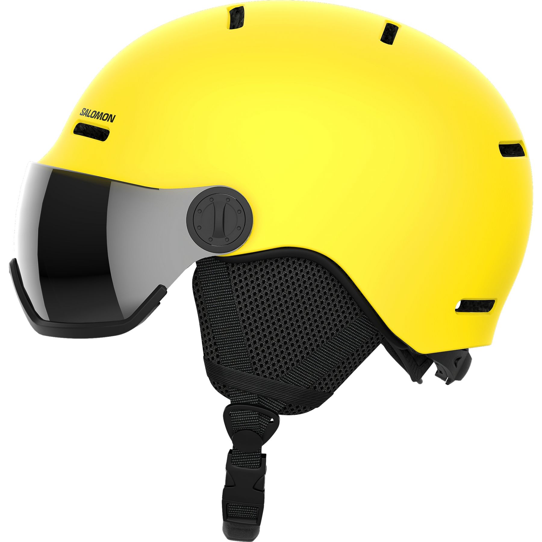 Salomon Salomon Orka Visor, Skihelm mit Visier, Junior, gelb, Vibrant Yellow