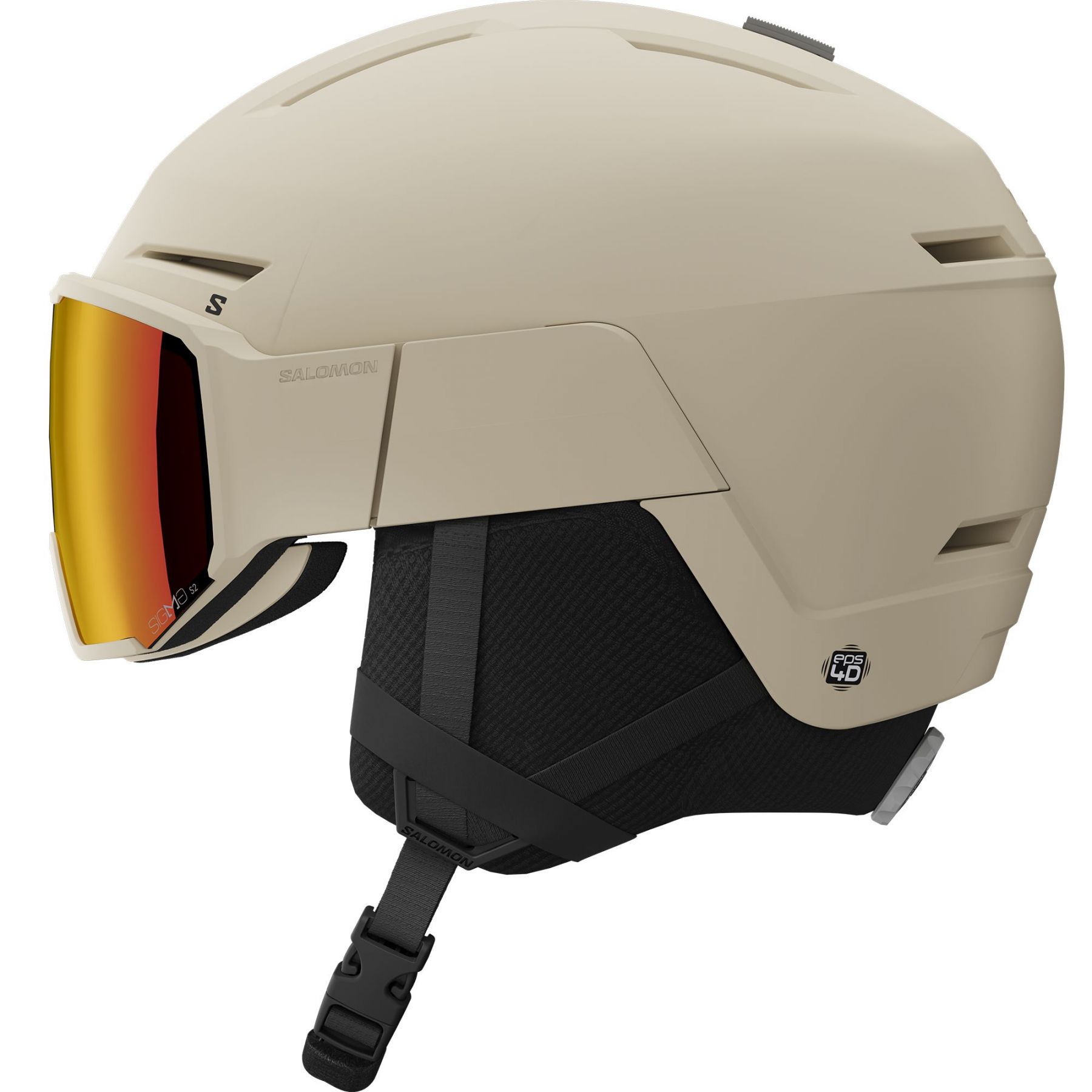 Salomon Salomon Osmo Simga, Skihelm mit Visier, beige, Rainy Day