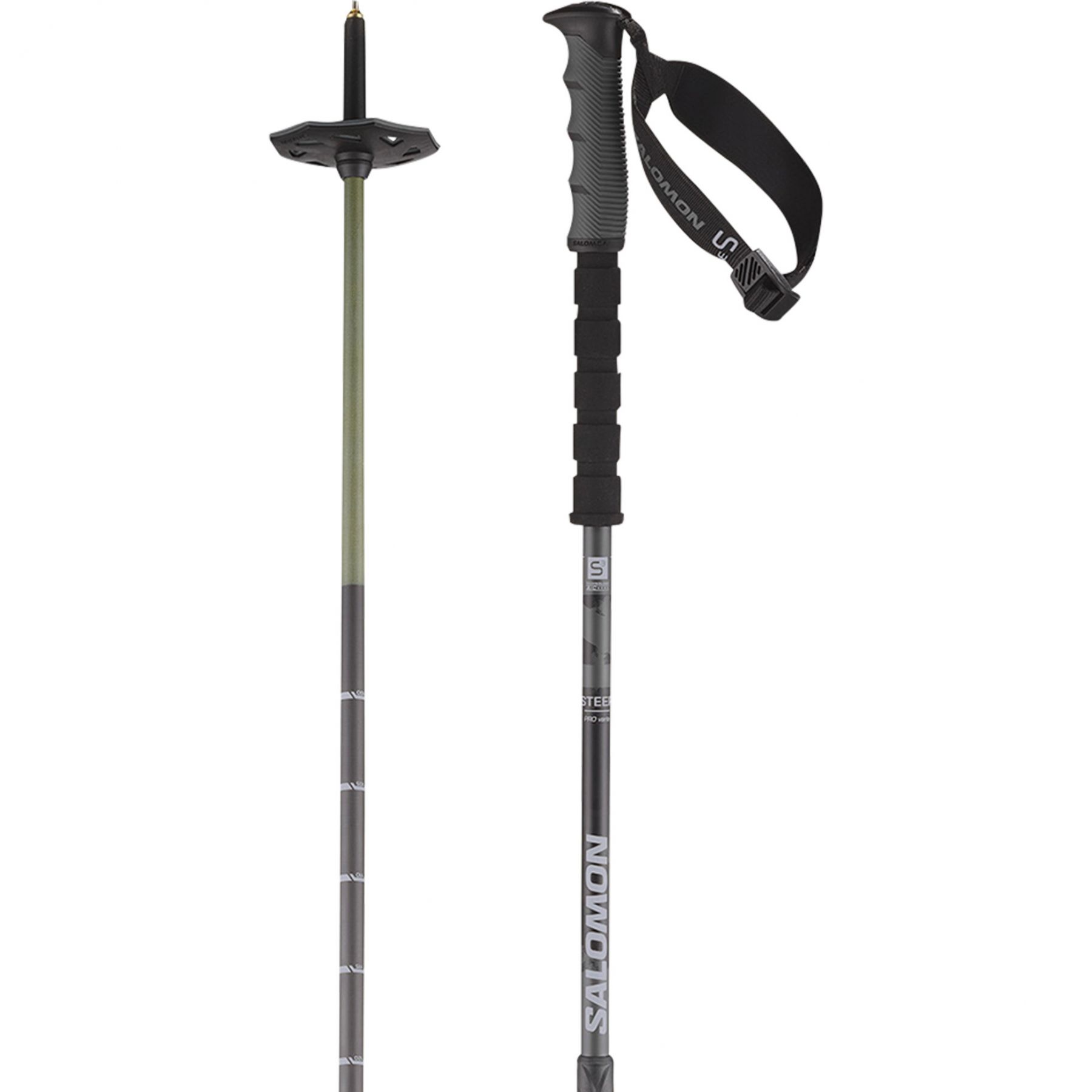 Salomon Salomon Steep Pro Vario S3, Skistöcke, schwarz/grau, Black/Ebony