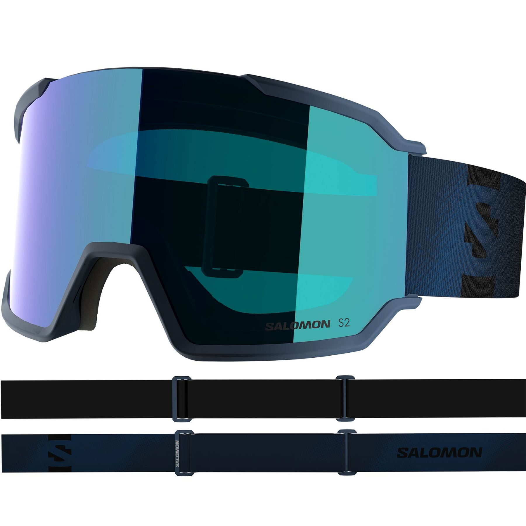 Salomon Salomon S/View 3, Skibrille, dunkelblau, Dress Blue