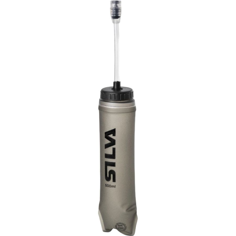 Silva Soft Flasche mit Strohhalm, 500 ml, Unisex, Schwarz