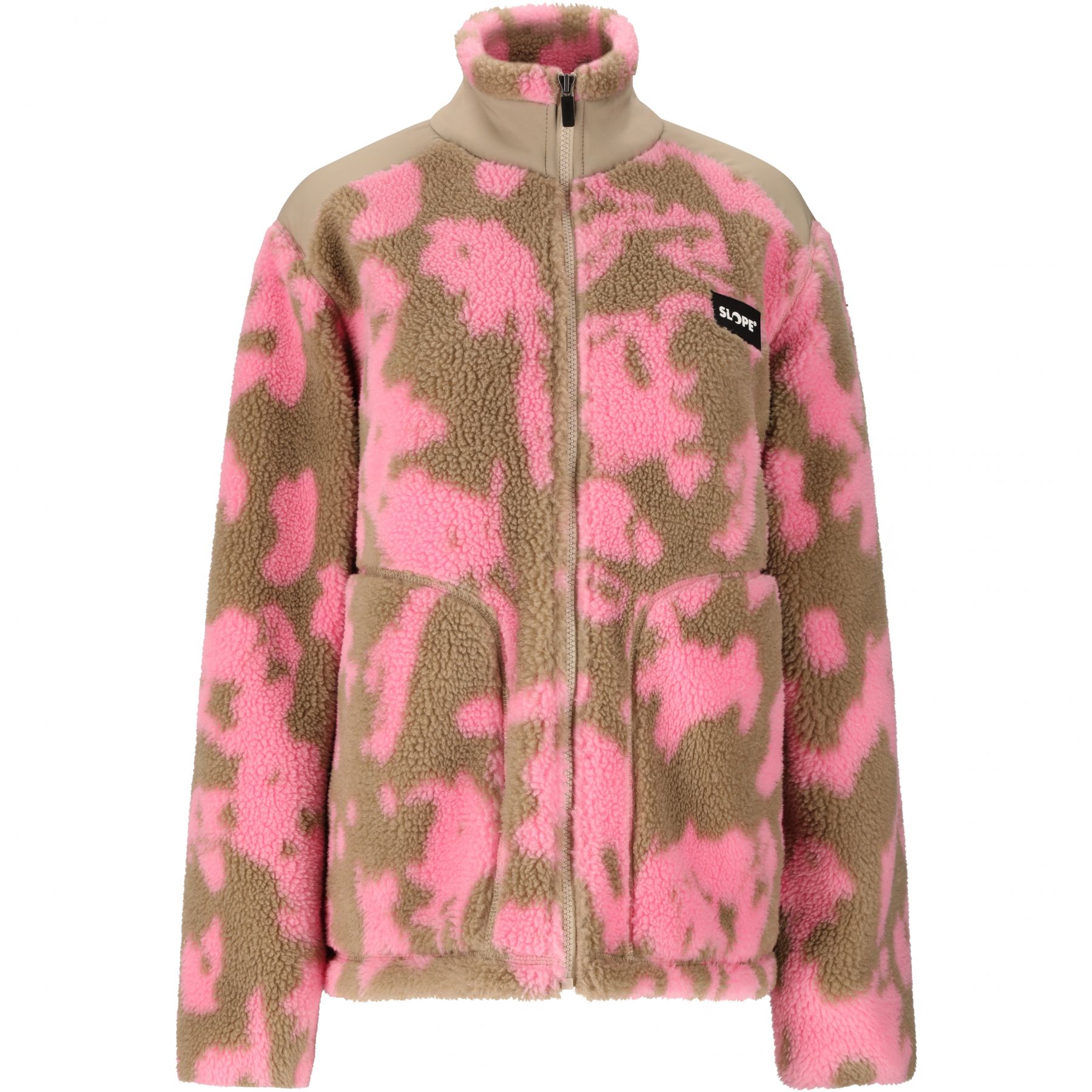 SLOPE Kendor AOP Teddy, Fleecejacke, Damen, Pink