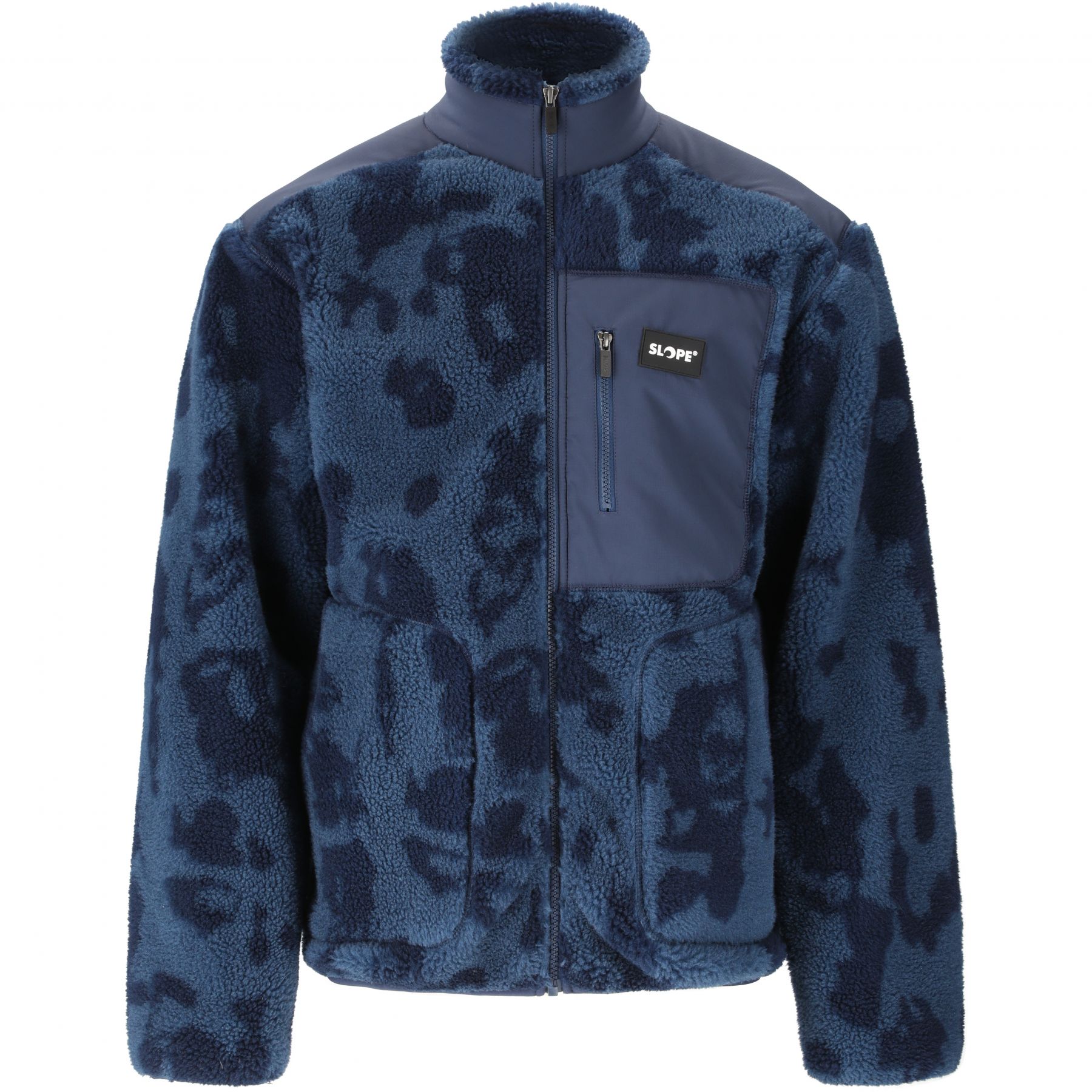 SLOPE Kendor AOP Teddy, Fleecejacke, Herren, blau