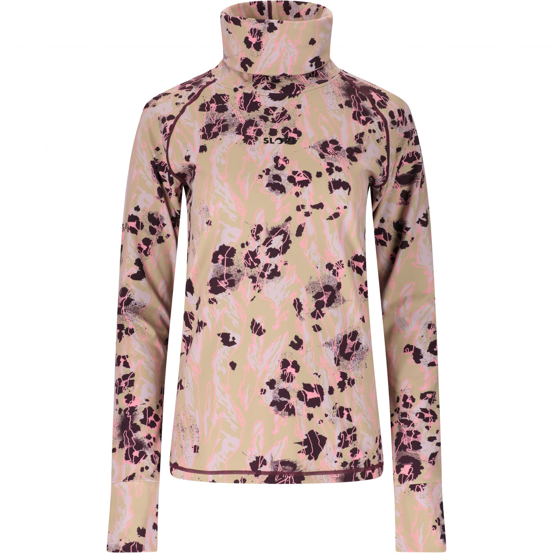 SLOPE Nyland AOP High Neck Midlayer, Damen, Feather Gray