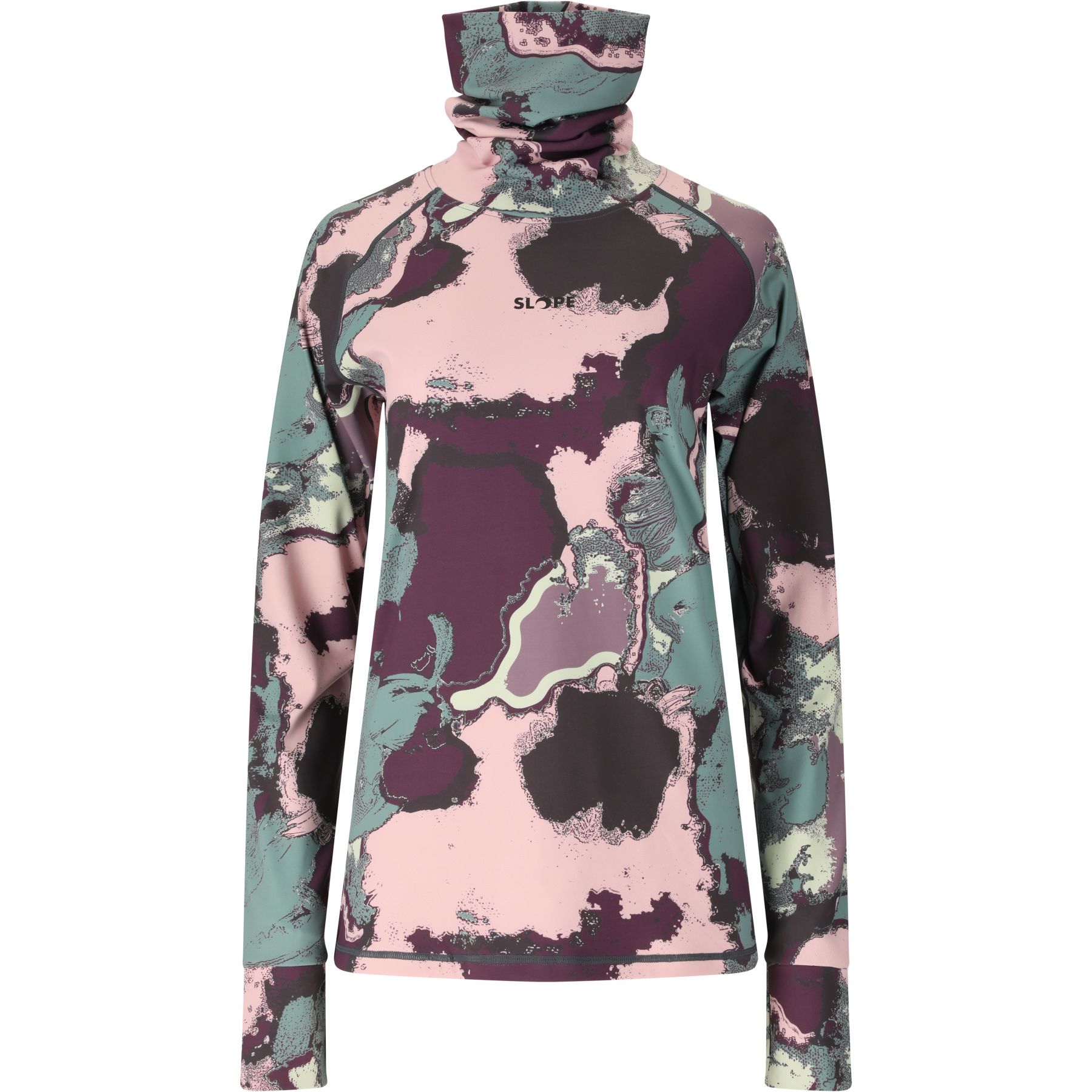 SLOPE Nyland AOP High Neck Midlayer, Damen, North Atlantic
