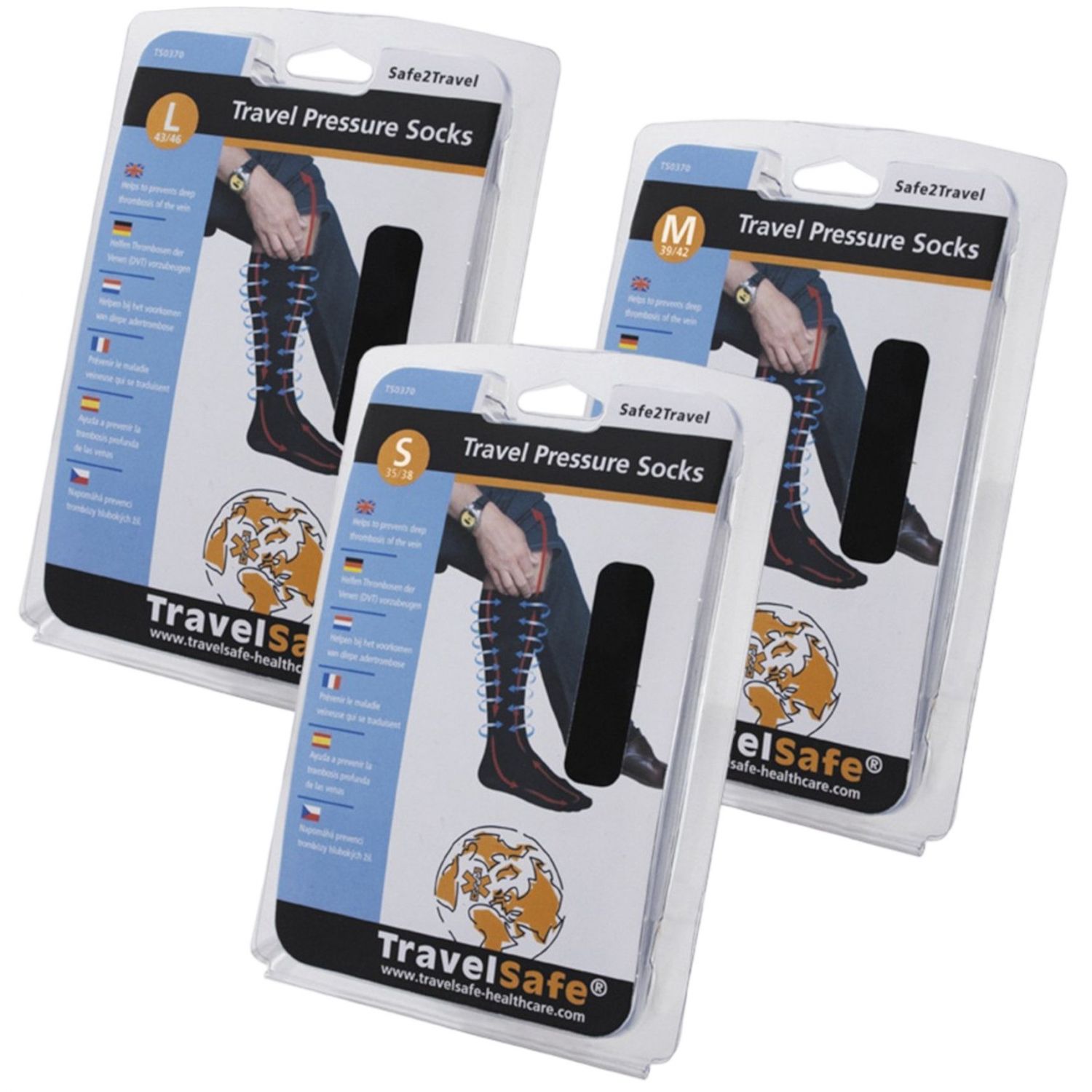 TravelSafe Druckstrümpfe S, schwarz