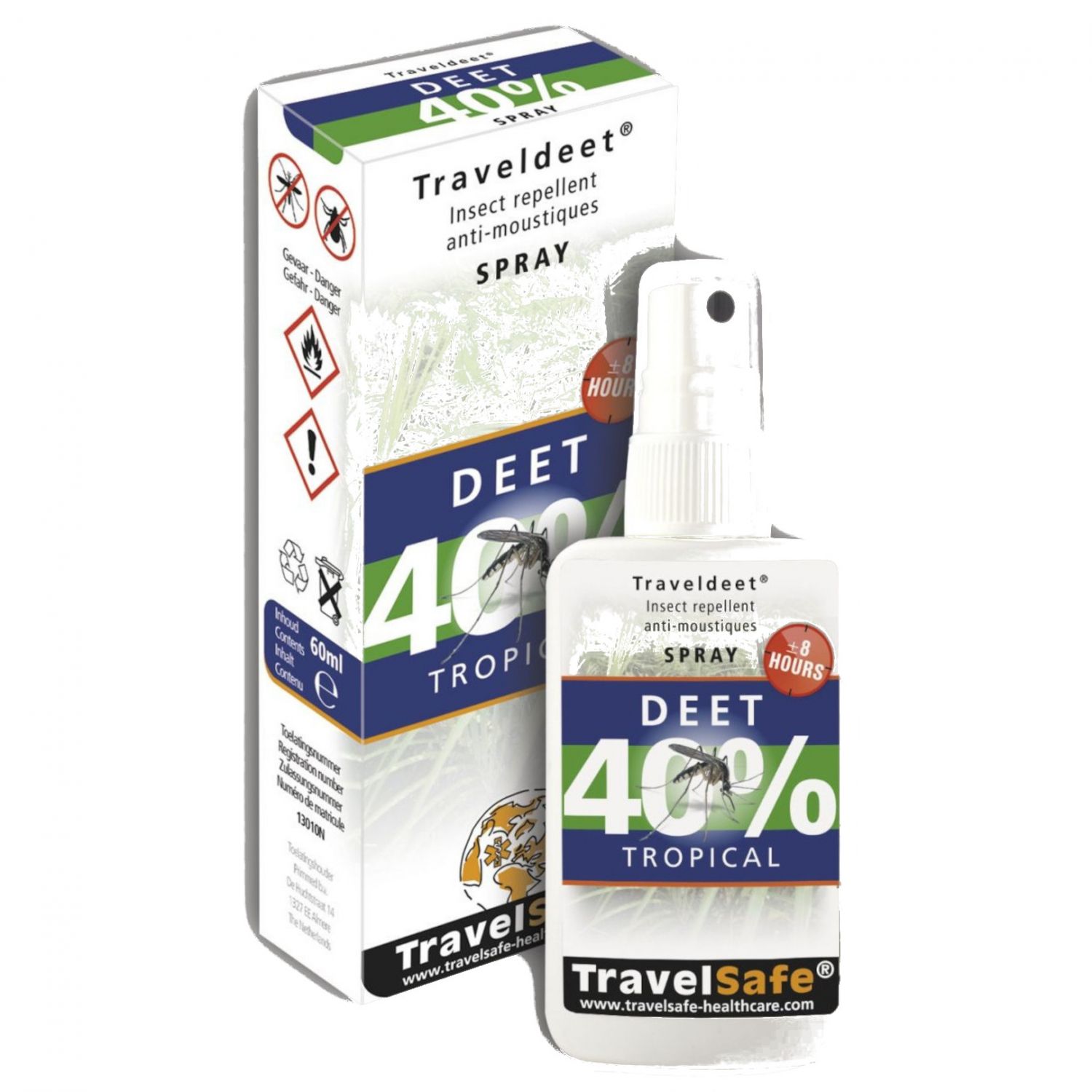 TravelSafe TravelDEET Spray 40%, 60 ml.