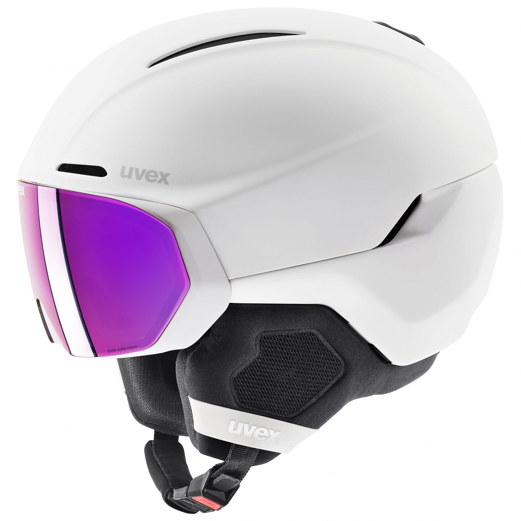 Uvex Horizon CV Visier, Skihelm mit Visier, weiß