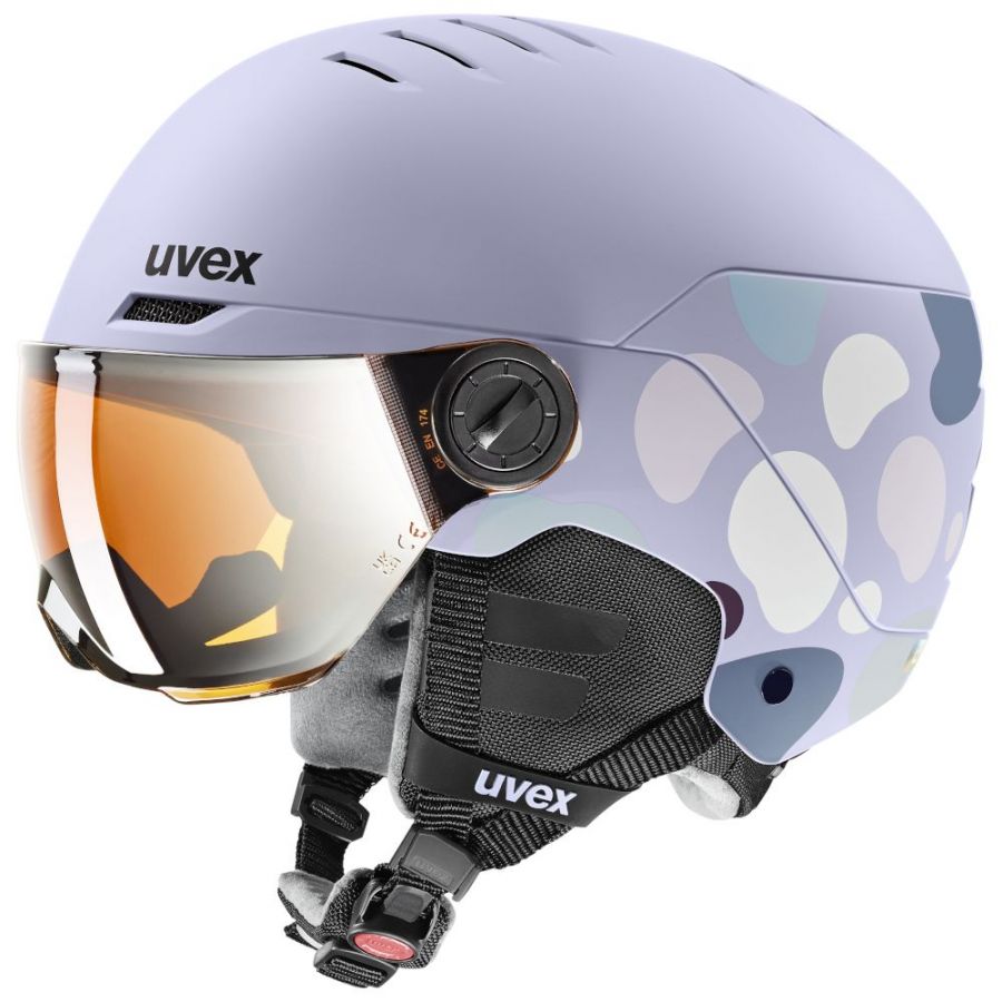 Uvex Rock JR Visor, Skihelm mit Visier, Junior, lila